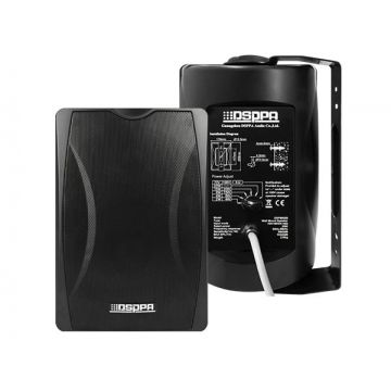 Difuzor de perete Public Adress 70 sau 100V, 20W, Negru, cu suport, 8 ohm DSPPA DSP8062BK
