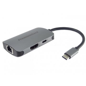 Docking station USB type C la HDMI 4K30Hz + Gigabit + PD, ku31dock18