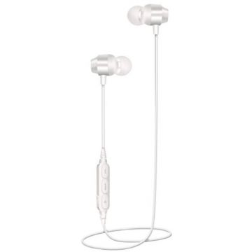 Energizer Casti  In-Ear Energizer CIBT20WH2, Bluetooth, tip neckband, microfon, metalice, Alb