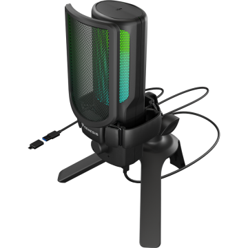 Genesis Microfon Genesis Radium 250, tip condensator, USB-C, trepied, lungime cablu 2 m, Negru