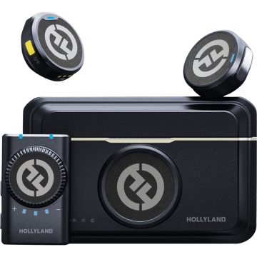 HOLLYLAND Lavaliera Universala Hollyland Lark M2 Camera Wireless Lavalier Microphone Duo Shine Charcoal