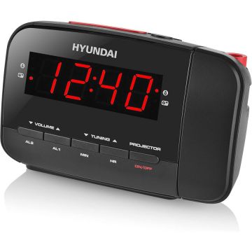 Hyundai Hyundai HYURAC481R Radio Ceas desteptator I cu proiectie a timpului I FM/AM I Radio I Ceas desteptator I Proiector de timp I Amanare