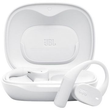 JBL Casti Alergare Open-Ear JBL Sense Lite, True Wireless, Bluetooth, 4 microfoane, Multipoint, Autonomie 32 ore, IP54, Alb