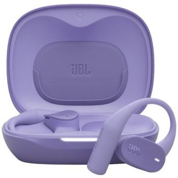 JBL Casti Alergare Open-Ear JBL Sense Lite, True Wireless, Bluetooth, 4 microfoane, Multipoint, Autonomie 32 ore, IP54, Violet