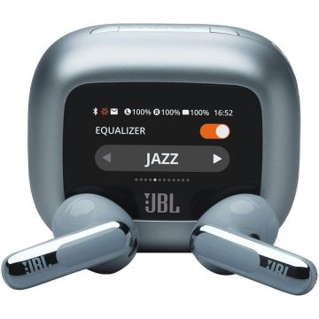 JBL Casti In-Ear JBL Live Flex 3, Bluetooth 5.3, Hi-Res, Smart Case, True Adaptive NC, Autonomie 50H, Multi-point, IP54, Albastru