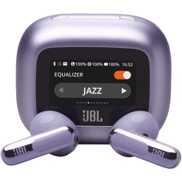 JBL Casti In-Ear JBL Live Flex 3, Bluetooth 5.3, Hi-Res, Smart Case, True Adaptive NC, Autonomie 50H, Multi-point, IP54, Violet