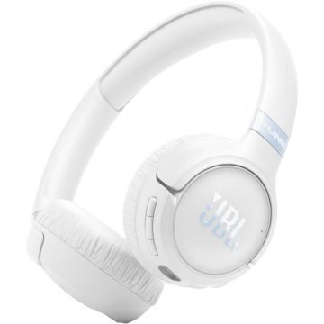 JBL Casti JBL Tune 680NC, Fara fir, Bluetooth, On Ear,  50 ore de functionare, Alb