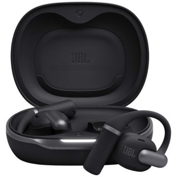 JBL Casti Open-Ear JBL Sense Pro, True Wireless, Bluetooth, Hi-Res Audio, 4 microfoane, Multipoint, Autonomie 38 ore, Negru