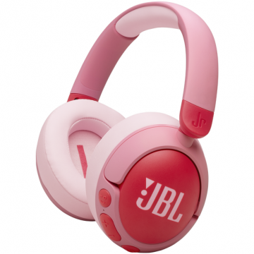 JBL Casti Over-Ear JBL Junior 470NC, Wireless, Bluetooth, Noise Cancelling, microfon incorporat, Autonomie 28h, Roz