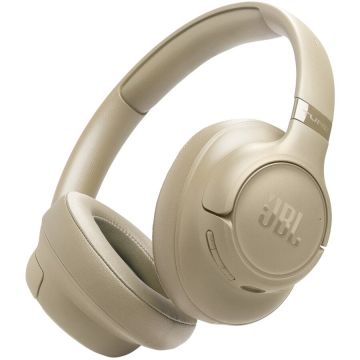 JBL Casti over-ear JBL Tune 730BT, Pure Bass Sound, Bluetooth 6.0, Conectare Multi-Point, Redare pana la 76 h, Bej