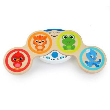 Jucarie muzicala, Baby Einstein, Magic Touch Drums, Lemn, Mod tobe si melodii, Control volum, Stimuleaza creativitatea, Fara BPA, 6 luni+, Multicolor
