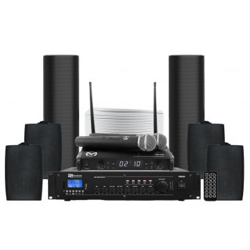 Kit Sonorizare Biserica, Public Adress, amplificator, 4 boxe, 2 difuzoare, microfoane wireless, KITBIS6030B