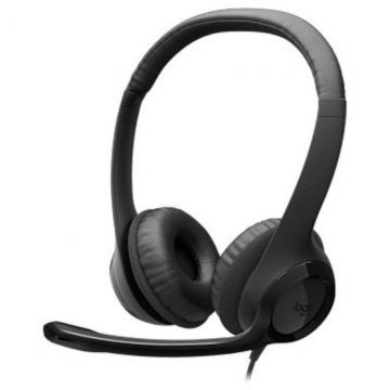 Logitech Casti cu fir Logitech H390, USB-C, Microfon, Negru