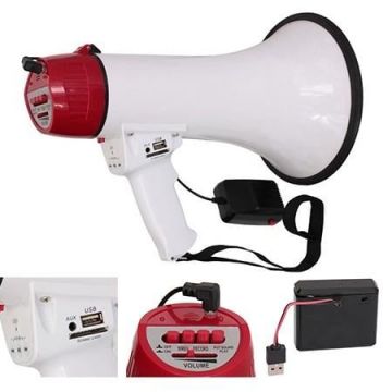 Megafon 35W cu mufa USB, acumulator si sirena, card SD si AUX, control MP3, curea de mana, LTC MEGA35USB