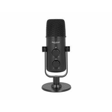 Microfon Multifunctional Dual Capsule USB Microphone cu Volume Control + Quick-Mute, Delock 66822