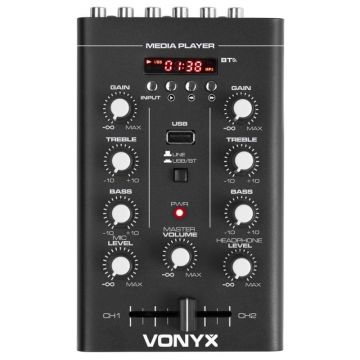 Mixer 2 canale, 200mW, Bluetooth, USB, RCA, MP3, intrare microfon, VONYX STM500BT