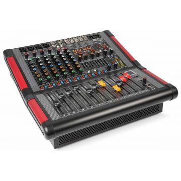 Mixer cu amplificator Power Dynamics PDM-S804A, 8 canale, 2x 350W, procesor dual, USB, Bluetooth, RCA, Jack 6.3mm