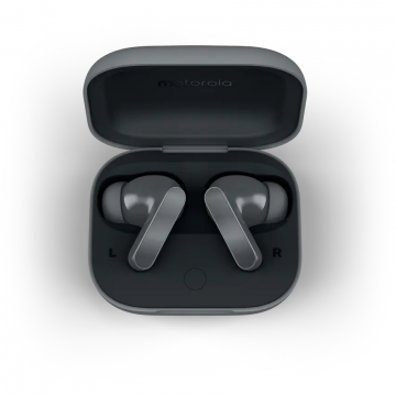 Motorola Casti bluetooth stereo Motorola Buds BASS, True Wireless, Noise Cancelling, tip In-Ear, autonomie 9 ore, Negru