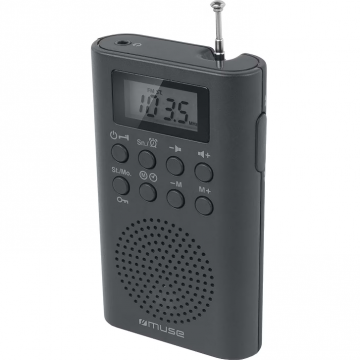 Radio M-03 R Portabil  	Alarma	FM 	Jack 3.5 Negru