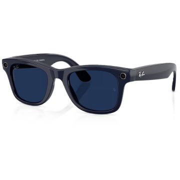 Ray-Ban Ochelari Smart Ray-Ban META Wayfarer Gen 2 RW4012 6628MF, marime M (50-22), Wi-Fi 6, Bluetooth, Aparat foto cu filmare, Asistent vocal, 32GB Flash, Lentile cu Tranzitie Transparent/Albastru