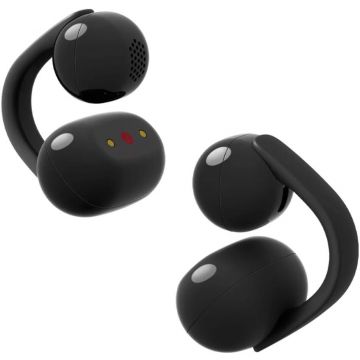 Sony Casti Open-Ear Sony LinkBuds Clip WF-LC900B, True Wireless, Bluetooth, Fast Pair, IPX4, AI Voice Assist, Tap Control, 3 Moduri de Ascultare, Autonomie 37 ore, iOS si Android, Negru