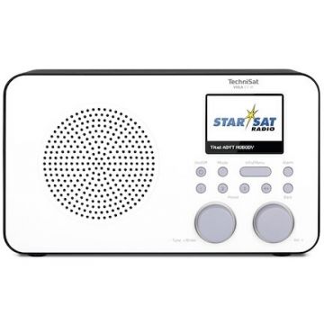 TechniSat Radio portabil, TechniSat, Viola 2 C IR, DAB +, FM radio si Internet radio, Display 2.4, 3 W, Alb/Negru