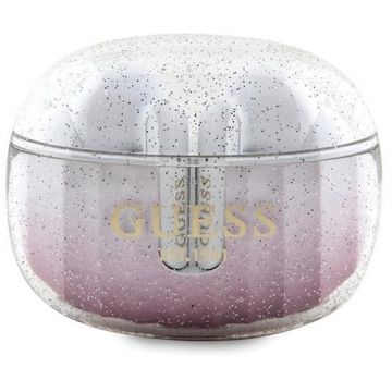 Casti Glitter Gradient TWS Bluetooth 5.3 250mAh USB-C IPX4 Roz