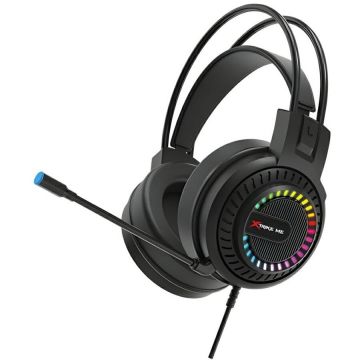 Casti HP-318, Cu fir, Drivere 50mm, Jack 3.5 mm / USB, RGB, Negru