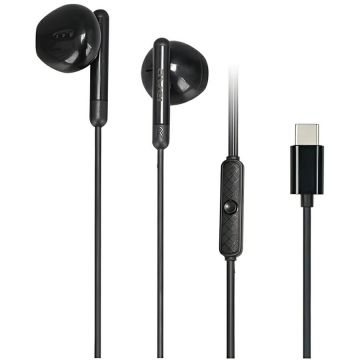 Casti PC-6T, In-ear, Control pe fir, USB-C, Lungime cablu 1.2m, Negru