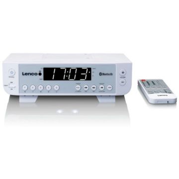 Lenco Radio cu ceas, Lenco, Bluetooth, Alb