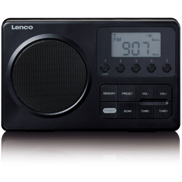 Lenco Radio, Lenco, Ecran LCD, Tuner FM, Negru (MCR-035BK)