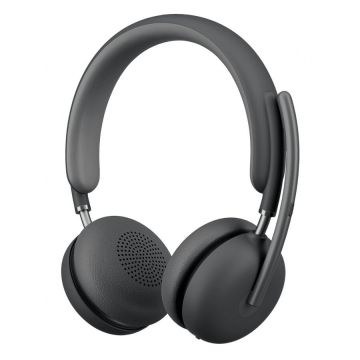 Logitech Casti Logitech Zone Wireless 2, Banda de fixare pe cap, Microfon tip boom, USB tip-C, Bluetooth, Gri inchis