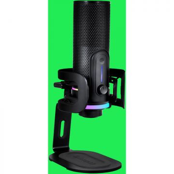 Microfon MIC PRO RGB 3.5mm jack USB-C Stereo Negru