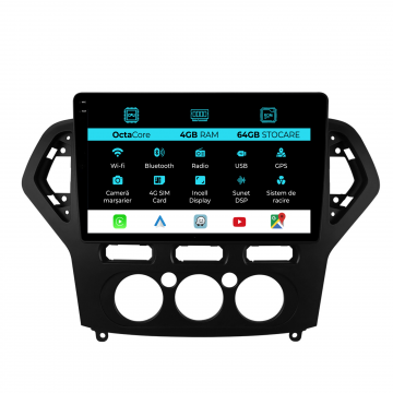Navigatie Android Dedicata Ford Mondeo (2007-2014), 10Inch, 4Gb Ram, 64Gb Stocare, Carplay
