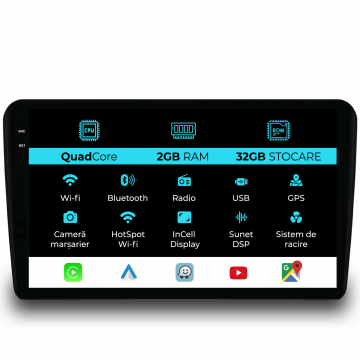 Navigatie Dedicata Audi A3 8P (2003-2013), 9Inch, 2Gb Ram, 32Gb Stocare, Carplay