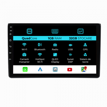 Navigatie Dedicata Audi A4 (2001 - 2008), 9 Inch, 1Gb Ram, 32Gb stocare, Carplay