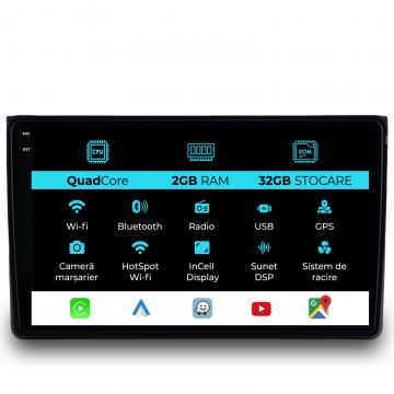 Navigatie Dedicata Audi A4 (2001-2008), 9Inch, 2Gb Ram, 32Gb Stocare, Carplay
