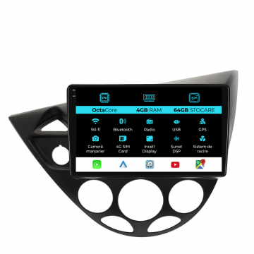 Navigatie Dedicata Ford Focus MK1 (1998-2004), 9Inch, 4Gb Ram, 64Gb Stocare, Carplay
