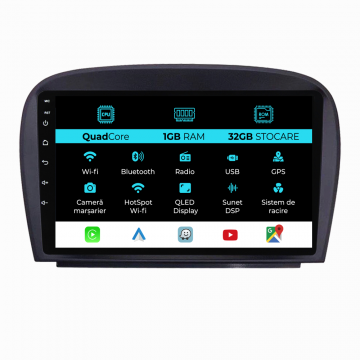 Navigatie Dedicata Mercedes SL R230 (2001-2011), 9Inch, 1Gb Ram, 32Gb Stocare, Carplay
