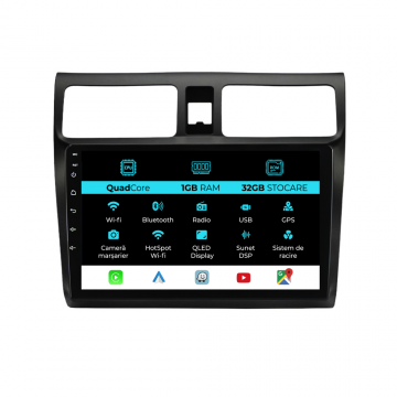 Navigatie Dedicata Suzuki Swift (2003-2010), 10Inch, 1Gb Ram, 32Gb Stocare, Carplay