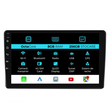 Navigatie Dedicata Toyota Auris (2006 - 2012), 10Inch, 8Gb Ram, 256Gb Stocare, Carplay