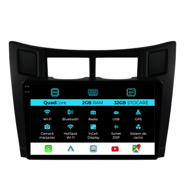 Navigatie Dedicata Toyota Yaris (2005-2011), 9Inch, 2Gb Ram, 32Gb Stocare, Carplay