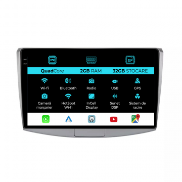 Navigatie Dedicata Volkswagen Passat B6 B7 CC (2005-2015), 10Inch, 2Gb Ram, 32Gb Stocare, Carplay
