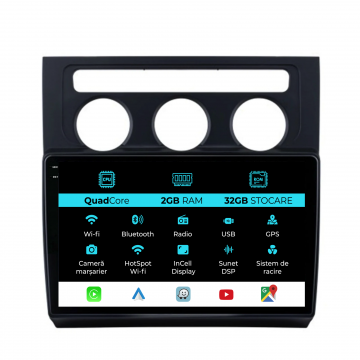 Navigatie Dedicata Volkswagen Touran (2003-2010), 10Inch, 2Gb Ram, 32Gb Stocare, Carplay