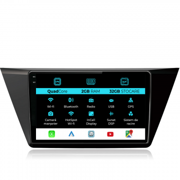 Navigatie Dedicata Volkswagen Touran (2015-2020), 10Inch, 2Gb Ram, 32Gb Stocare, Carplay