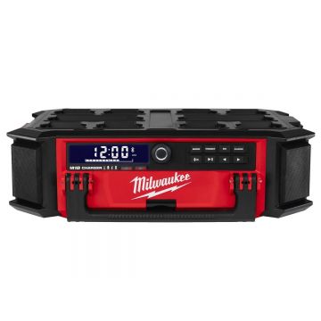 Radio incarcator Milwaukee M18 PRCDAB+-0, amplificator 40W, sunet surround, tuner DAB+, AM, FM, Bluetooth 30m, IP57, compatibilitate Packout, 4933472112