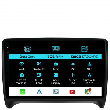Navigatie Dedicata Audi TT (2006-2014), 9Inch, 6Gb Ram, 128Gb Stocare, Carplay