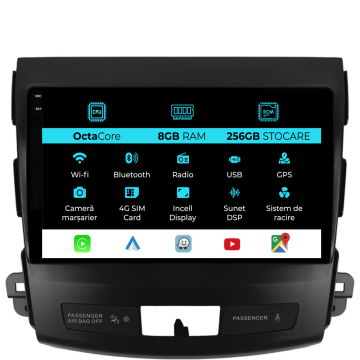 Navigatie Dedicata Citroen C-Crosser (2007-2012), 9Inch, 8Gb Ram, 256Gb Stocare, Carplay