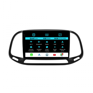 Navigatie Dedicata Fiat Doblo (2015-2019), 9Inch, 2Gb Ram, 32Gb Stocare, Carplay