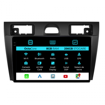 Navigatie Dedicata Ford Fiesta (2006-2011), 9Inch, 8Gb Ram, 256Gb Stocare, Carplay